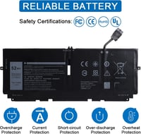 OPAHUTER 52Wh 7,6V 6500mAh akkumulátor Dell XPS 13 2020 9300 9310 9380 722KK WN0N0 0WN0N0 2XXFW FP86V 02XXFW P117G P117G002 P117G001 3