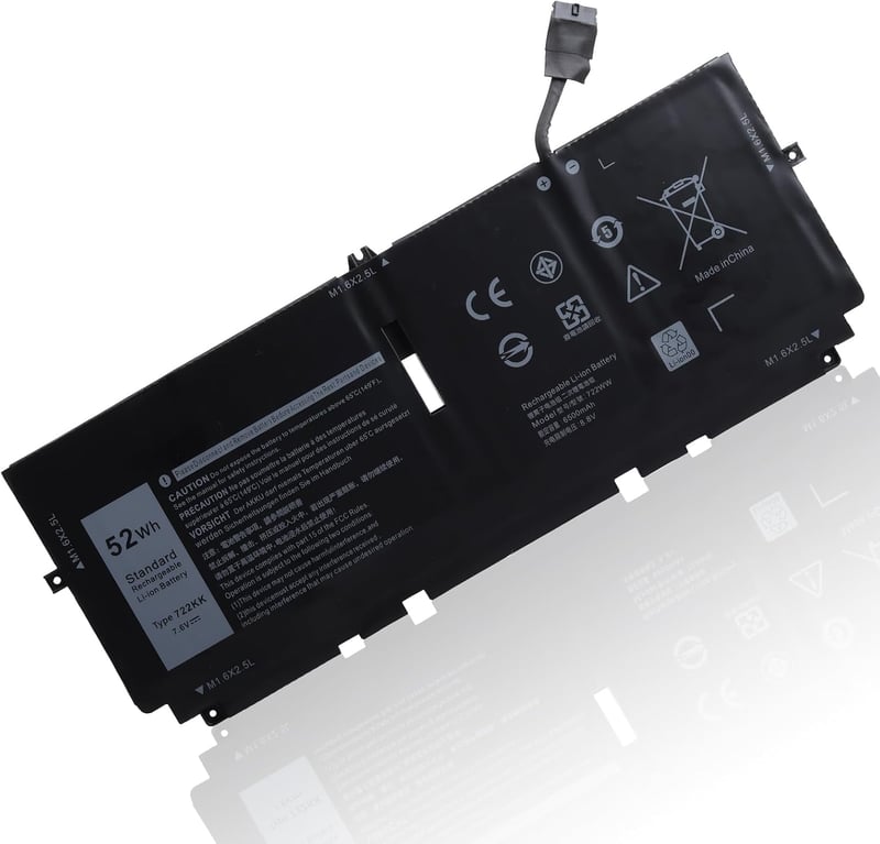 OPAHUTER 52Wh 7,6V 6500mAh akkumulátor Dell XPS 13 2020 9300 9310 9380 722KK WN0N0 0WN0N0 2XXFW FP86V 02XXFW P117G P117G002 P117G001