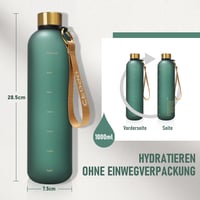 Športová fľaša Opard s objemom 1 liter, vhodná aj na sýtené nápoje, nepriepustná fľaša z tritanu, bez obsahu BPA, vojenská zelená 2