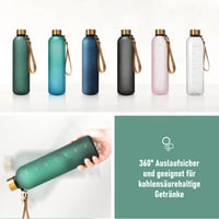 Športová fľaša Opard s objemom 1 liter, vhodná aj na sýtené nápoje, nepriepustná fľaša z tritanu, bez obsahu BPA, vojenská zelená 4