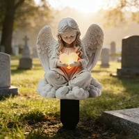 OPEIXSAYKOC Imádkozó Sírangyal Sírdísz Időjárásálló Akril Kerti Dekoráció - Angel. 3