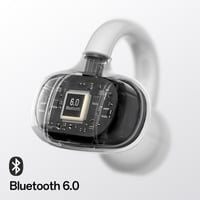 OpenRock E Open-Ear Bluetooth 6.0 slúchadlá – Bezdrôtové clip-on slúchadlá – 4g ľahké – Silné basy – 28h batéria – IPX4 vodeodolné – Čistota hovorov AI – Aplikácia 7