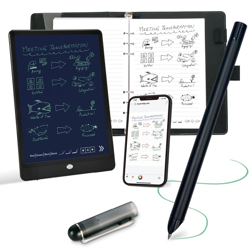 Ophayapen 3 v 1 inteligentná sada pera – s bodovým zápisníkom a LCD písacou tabuľkou, prevod rukopisu na text (OCR), nahrávanie zvuku, Bluetooth 5.0, bez predplatného