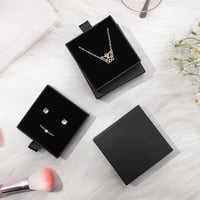 Opopark set 2 cutii negre pentru bijuterii, organizator pentru brățări, cutie de cadou 7