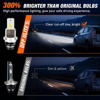 OPP ULITE D2S LED fényszóró izzó 6000K 9000LM 1:1 HID csere Plug and Play ballaszt kompatibilis 2 db 2