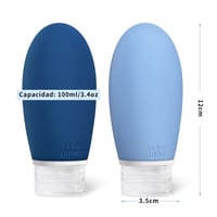 Súprava cestovných fliaš Opret 100 ml, modrá, sada cestovných fľaštičiek na kozmetiku 2