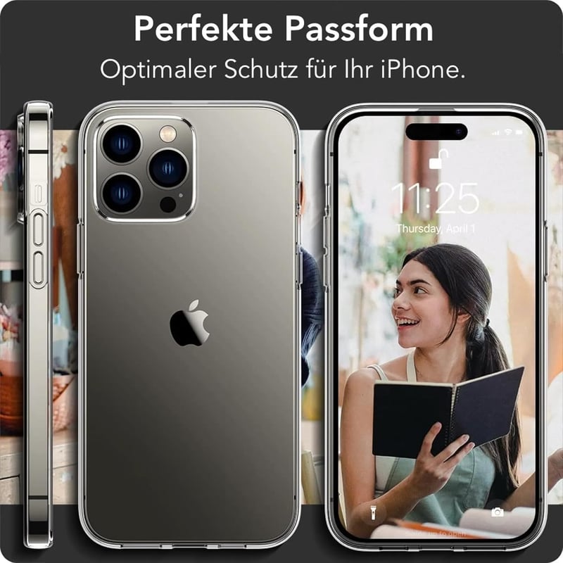 Oprimio iPhone 16 Pro Kristálytiszta Szilikon Tok, Ultra Vékony, Átlátszó Mobiltelefon Védelem