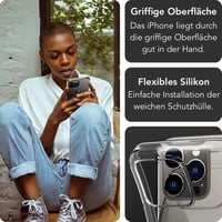Oprimio iPhone 16 Pro Kristálytiszta Szilikon Tok, Ultra Vékony, Átlátszó Mobiltelefon Védelem 6