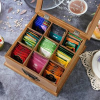 Optyuwah Fa Teadoboz 9 Rekesszel, Üveges Nézőablak és Tetővel 2