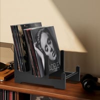 Suport pentru discuri de vinil Optyuwah, tip scară, din lemn, pentru depozitarea vinilurilor 2