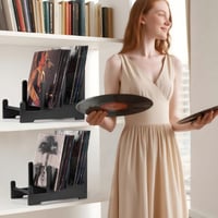 Suport pentru discuri de vinil Optyuwah, tip scară, din lemn, pentru depozitarea vinilurilor 7