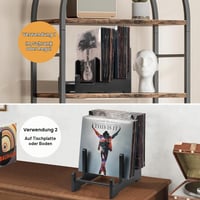 Suport pentru discuri de vinil Optyuwah, tip scară, din lemn, pentru depozitarea vinilurilor 6
