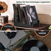Suport pentru discuri de vinil Optyuwah, tip scară, din lemn, pentru depozitarea vinilurilor 5