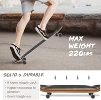 Opurtdor 118 cm Longboard Skateboard Cruiser Maple Fa Kezdőknek Felnőtteknek 2