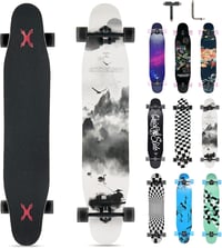 Opurtdor 118 cm Longboard Skateboard Cruiser Maple Fa Kezdőknek Felnőtteknek 1