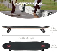 Opurtdor 118 cm Longboard Skateboard Cruiser Maple Fa Kezdőknek Felnőtteknek 3