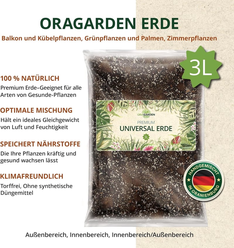ORAGARDEN Univerzális Növénytalaj 3L - Szobanövények, Virágok, Pálmák Talaja