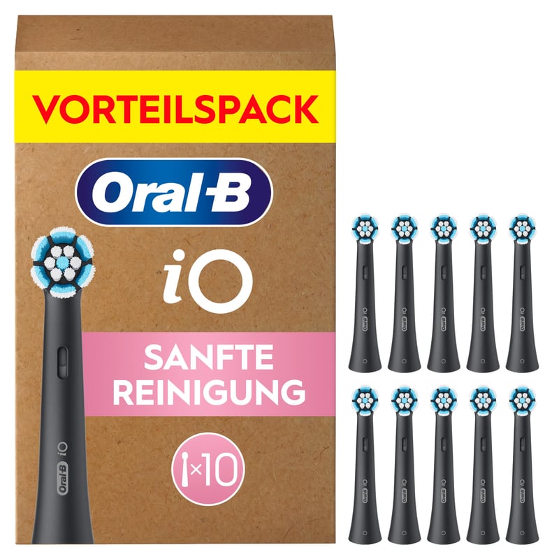 Rezervă periuță de dinți electrică Oral-B iO Gentle Care, Negru, 10 bucăți