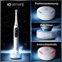 Elektrická zubná kefka Oral-B iO Series 10 – biela, pokročilá technológia čistenia, inteligentný senzor tlaku 3