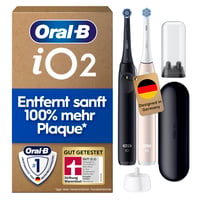 Periuță de dinți electrică Oral-B iO Series 2, Pachet DUO, 2 capete de periaj, 3 moduri de curățare, Toc de călătorie, Negru/Roz 1