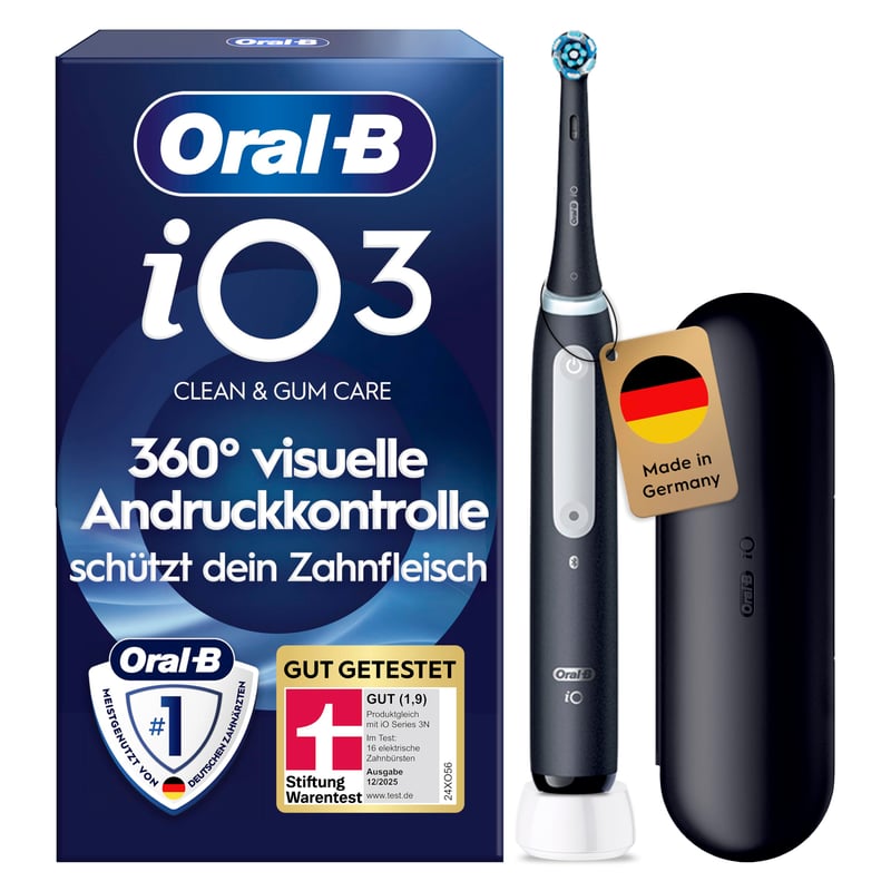 Periuță de dinți electrică Oral-B iO Series 3 - Culoare neagră, tehnologie oscilator-rotativă, protecție a gingiilor