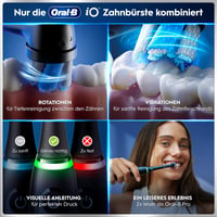 Periuță de dinți electrică Oral-B iO Series 6, pachet dublu - 3 capete de periaj, 5 moduri de curățare, negru și roz, design Braun 4