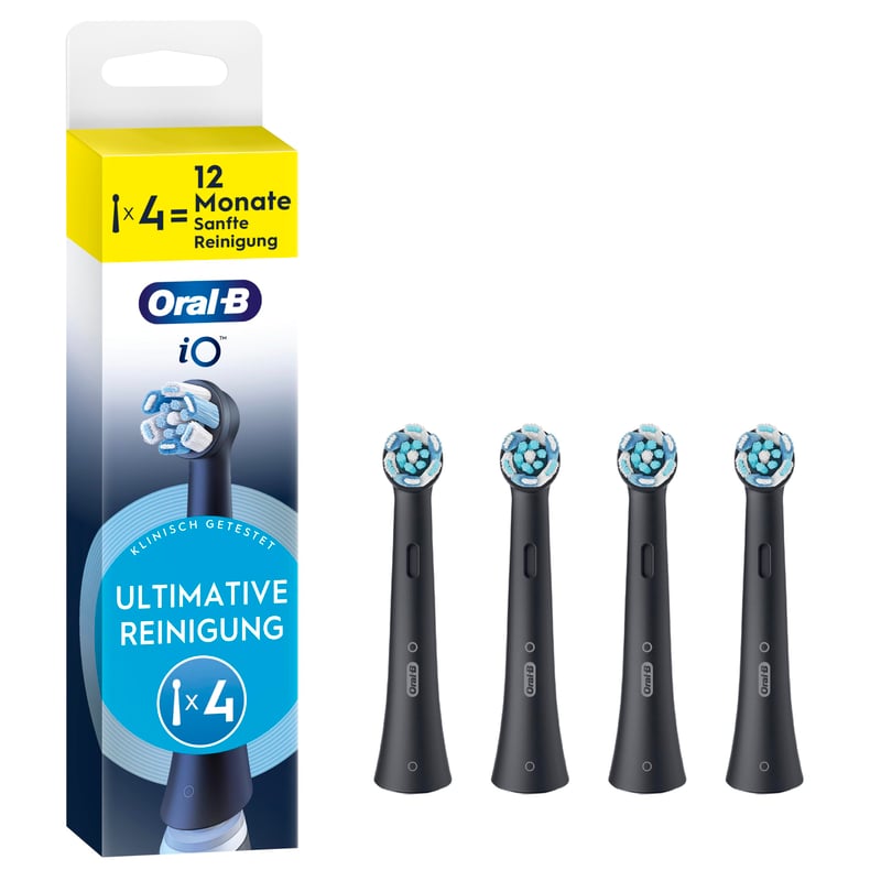 Náhradné hlavice na elektrickú zubnú kefku Oral-B iO Ultimate Clean - čierne, 4 ks v balení