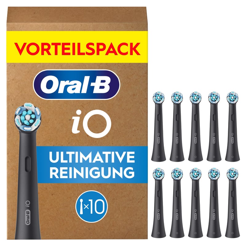 Capete de periaj Oral-B iO Ultimate Clean - Negru, pachet de 10 bucăți, rezerve pentru periuță de dinți electrică