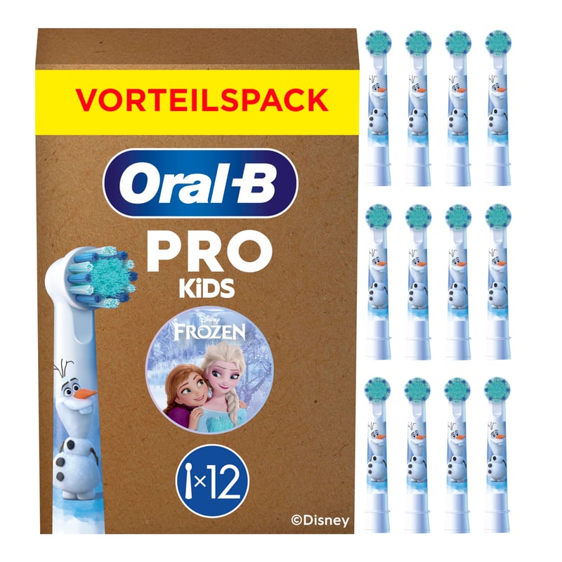 Rezerve periuță de dinți electrică Oral-B Pro Kids 3+ Disney Frozen, alb, 12 bucăți, pentru copii