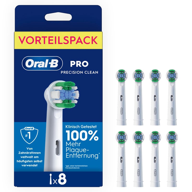 Capete de schimb pentru periuță de dinți electrică Oral-B PRO Precision Clean, Alb, 8 bucăți