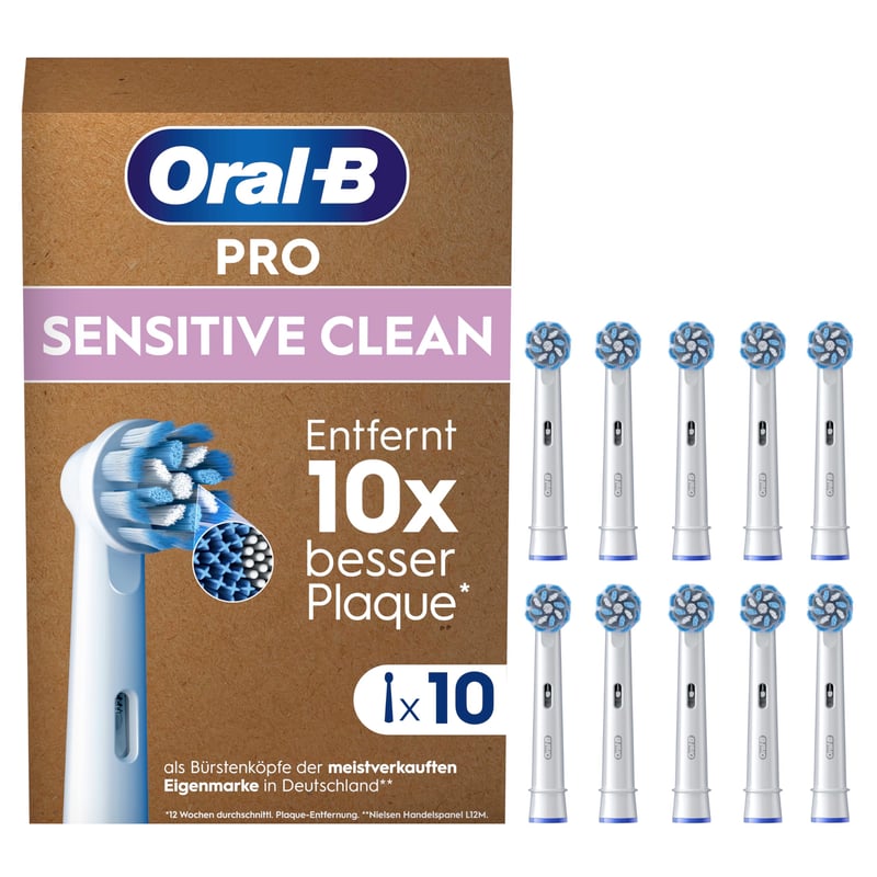 Rezervă periuță de dinți electrică Oral-B PRO Sensitive Clean, Alb, 10 bucăți