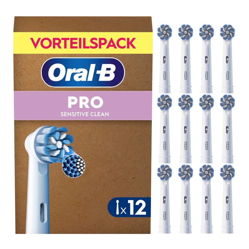 Capete de schimb pentru periuța de dinți electrică Oral-B PRO Sensitive Clean, Alb, 12 bucăți