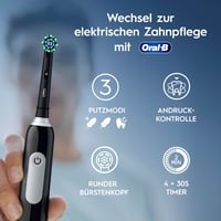 Oral-B Pro Series 1 Elektromos Fogkefe Fekete - 3 Tisztítási Mód, Nyomásérzékelő, Utazótok, Braun Design 4