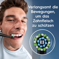 Oral-B Pro Series 1 Elektromos Fogkefe Fekete - 3 Tisztítási Mód, Nyomásérzékelő, Utazótok, Braun Design 7