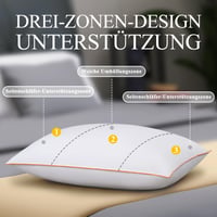 Pernă cu puf Orange Wave 80x80 cm, Pernă premium din puf și pene de gâscă, certificată RDS și Oeko-TEX, pentru cei care dorm pe o parte 5