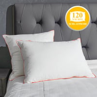 Pernă cu puf Orange Wave 80x80 cm, Pernă premium din puf și pene de gâscă, certificată RDS și Oeko-TEX, pentru cei care dorm pe o parte 7