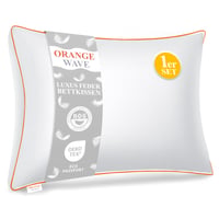 Pernă Premium cu Puf Orange Wave 40x80 cm - Pernă de dormit umplută cu puf și pene, pentru cei care dorm pe o parte, certificată RDS și Oeko-Tex 1