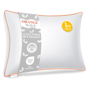Orange Wave Prémium Pehely Párna 40x80 cm - Duna és Toll Töltésű Alvópárna, Oldalsó Alvóknak, RDS és Oeko-Tex Tanúsított
