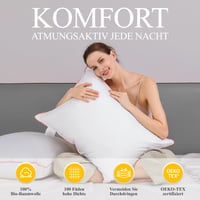 Pernă Premium cu Puf Orange Wave 40x80 cm - Pernă de dormit umplută cu puf și pene, pentru cei care dorm pe o parte, certificată RDS și Oeko-Tex 3
