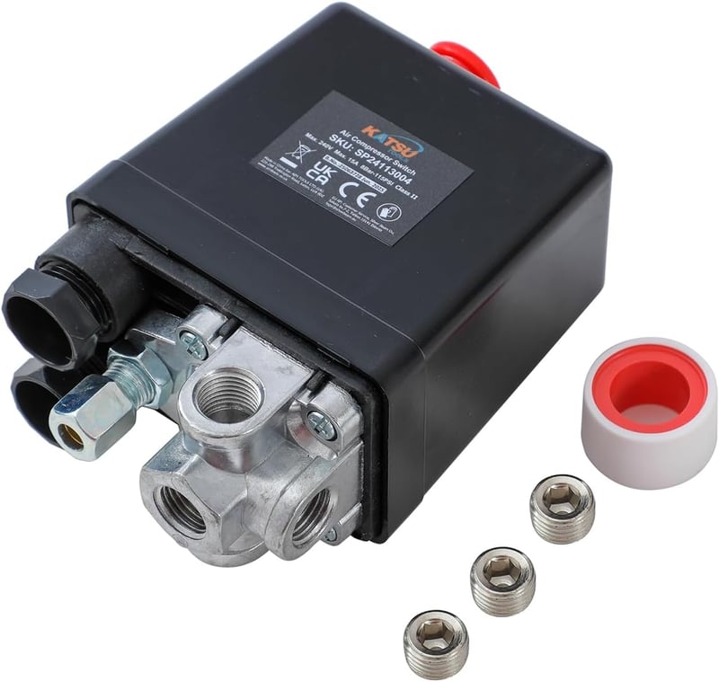 ORAZIO 3 Portos Légkompresszor Nyomáskapcsoló 220V 16A - Egyfázisú 1/4" BSP Szelep 6-8 Bar Nyomástartományú Vezérlő
