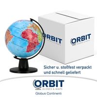 Školský glóbus ORBIT Globes & Maps – 16 cm mini glóbus so stabilným čiernym podstavcom a politickou mapou z roku 2026 5