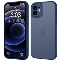 ORDA puzdro na iPhone 12 6,1 palca, kompletná ochrana fotoaparátu, nárazuvzdorné, odolné proti poškriabaniu, matné, nezanecháva odtlačky prstov, priesvitná zadná strana, tmavomodré 1
