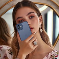 ORDA puzdro na iPhone 12 6,1 palca, kompletná ochrana fotoaparátu, nárazuvzdorné, odolné proti poškriabaniu, matné, nezanecháva odtlačky prstov, priesvitná zadná strana, tmavomodré 6