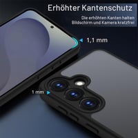 ORDA puzdro pre Samsung Galaxy S25 FE, 6,7 palca, kompletná ochrana fotoaparátu, nárazuvzdorné, odolné proti poškriabaniu, matné, nezanecháva odtlačky prstov, polopriehľadný zadný kryt, čierne 2