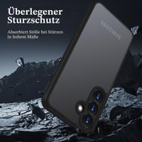 ORDA puzdro pre Samsung Galaxy S25 FE, 6,7 palca, kompletná ochrana fotoaparátu, nárazuvzdorné, odolné proti poškriabaniu, matné, nezanecháva odtlačky prstov, polopriehľadný zadný kryt, čierne 4