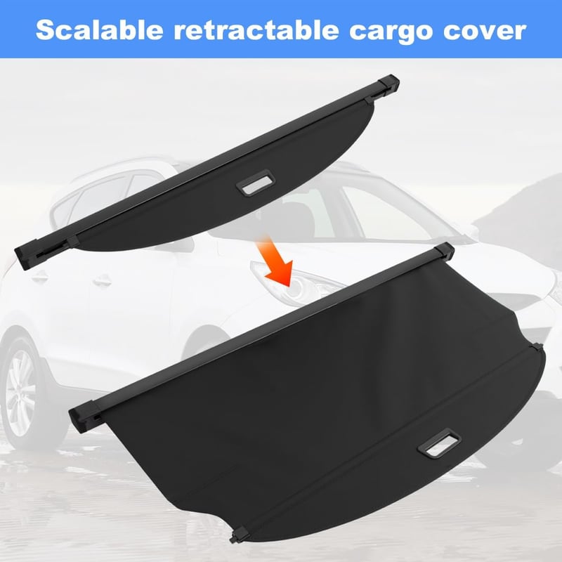 OREALTOOL Csomagtér Takaró Hyundai IX35 2010-2017 Fekete Kihúzható Roló Árnyékoló Csomagtartó Védő