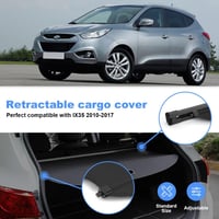 OREALTOOL Csomagtér Takaró Hyundai IX35 2010-2017 Fekete Kihúzható Roló Árnyékoló Csomagtartó Védő 3