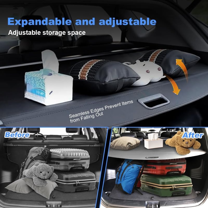 OREALTOOL Csomagtér Takaró Hyundai IX35 2010-2017 Fekete Kihúzható Roló Árnyékoló Csomagtartó Védő