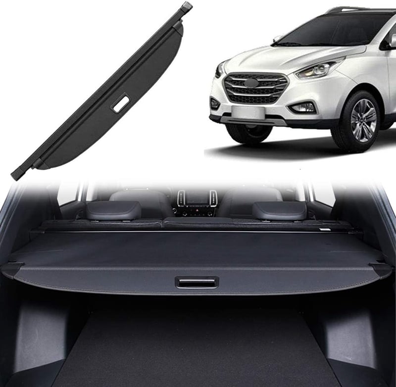 OREALTOOL Csomagtér Takaró Hyundai IX35 2010-2017 Fekete Kihúzható Roló Árnyékoló Csomagtartó Védő