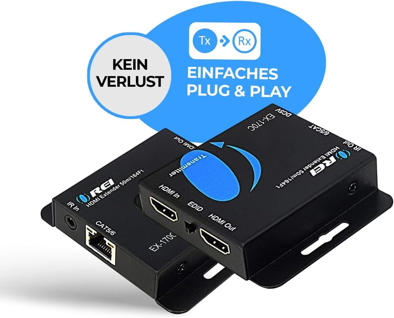OREI 4K HDMI Ethernet Extender CAT5/CAT6/CAT7 50m IR Loop Out